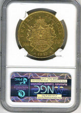 フランス　100フラン金貨　ナポレオン無冠　1857年A　極美品　NGC AU58 - 野崎コイン