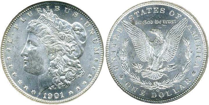 アメリカ 1ドル銀貨 1901年 未使用 NGC MS63 – 野崎コイン