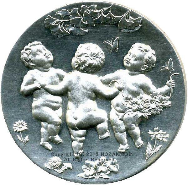 造幣局製　国際花と緑の博覧会記念貨幣発行記念　平成2年（1990年）　純銀メダル　120g - 野崎コイン
