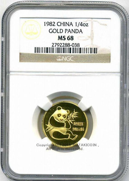 Chinese Panda Gold Coin 1982 1-4oz Unused NGC MS68 – 野崎コイン