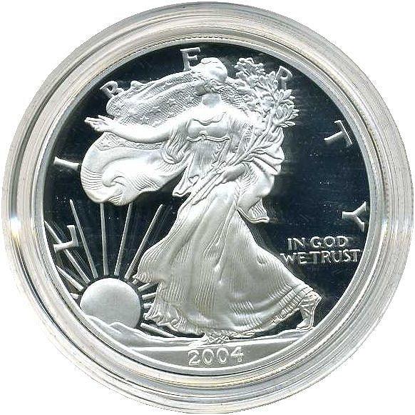 アメリカ　1ドルプルーフ銀貨　イーグル　2004W - 野崎コイン