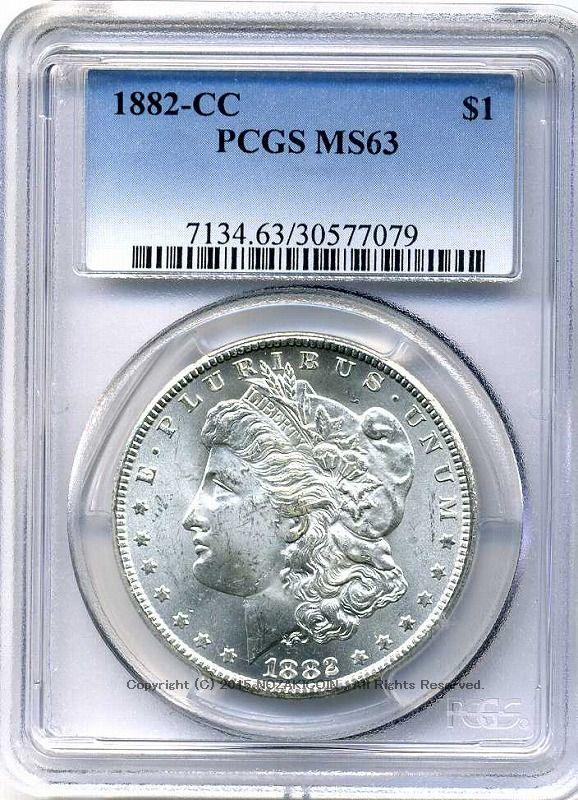 アメリカ　1ドル銀貨　1882年CC　PCGS MS63 - 野崎コイン