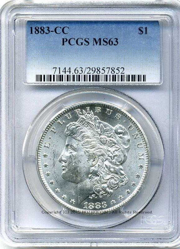 アメリカ　1ドル銀貨　1883年CC　PCGS MS63 - 野崎コイン