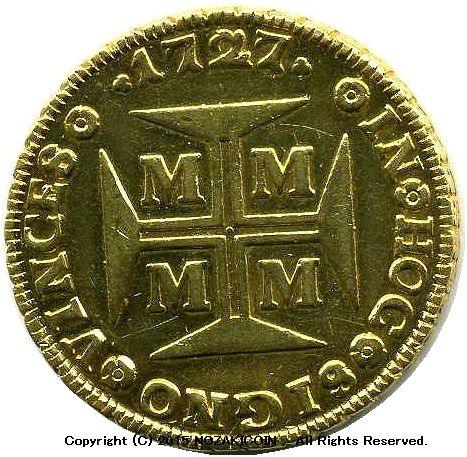 ブラジル　20000レイス金貨　1727年（特年） - 野崎コイン