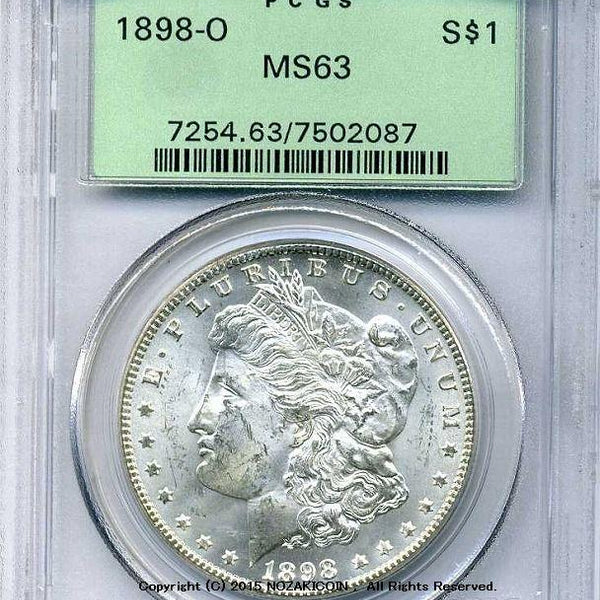 American $ 1 Silver Coin 1898 O PCGS MS63 – 野崎コイン