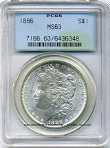 アメリカ　1ドル銀貨　1886年　PCGS MS63 6348 - 野崎コイン