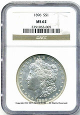 アメリカ　1ドル銀貨　1896年　NGC MS62