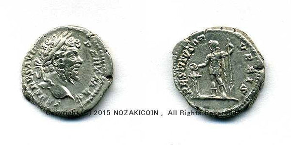 古代ローマ　セプティミウス・セウェルス　デナリウス銀貨　3.12g - 野崎コイン
