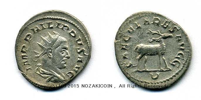 古代ローマ　フィリップ1世　アントニニアヌス銀貨　3.71g - 野崎コイン