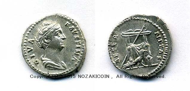 古代ローマ　ファウスティナ　デナリウス銀貨　3.61g - 野崎コイン