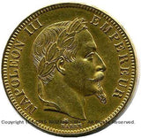 フランス　100フラン金貨　ナポレオン　月桂冠　1869A - 野崎コイン