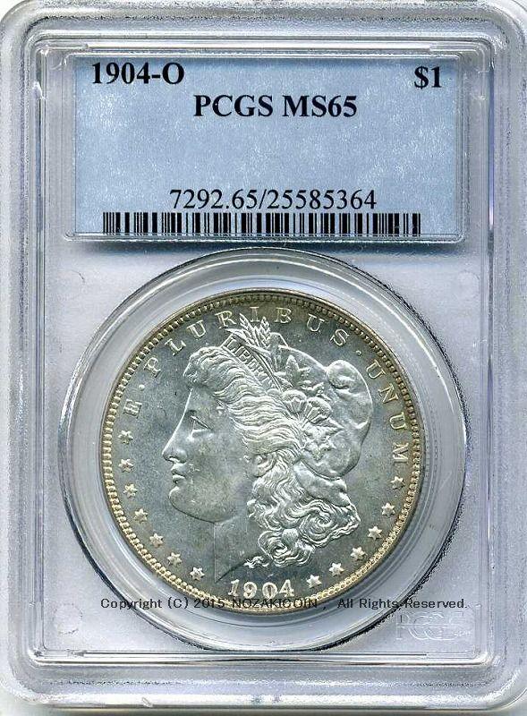 アメリカ　1ドル銀貨　1904年O　PCGS MS65 品番364 - 野崎コイン