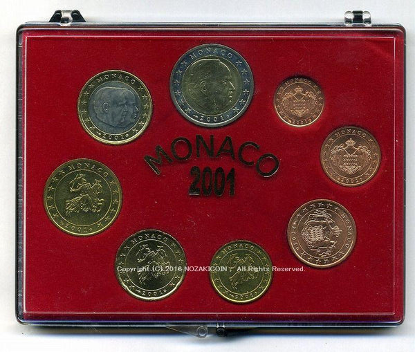 モナコ　ユーロコインセット　2001 - 野崎コイン