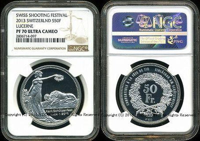 スイス 射撃祭 50フラン銀貨 2013 Lucerne NGC PF70 ULTRA CAMEO