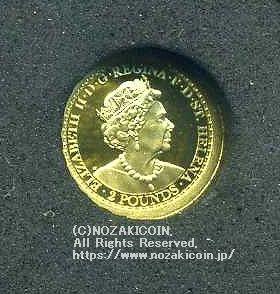 イギリス領セントヘレナ島  純金0.5g  発行数 3,000枚  デザインは大変人気のあるウナとライオン図です。