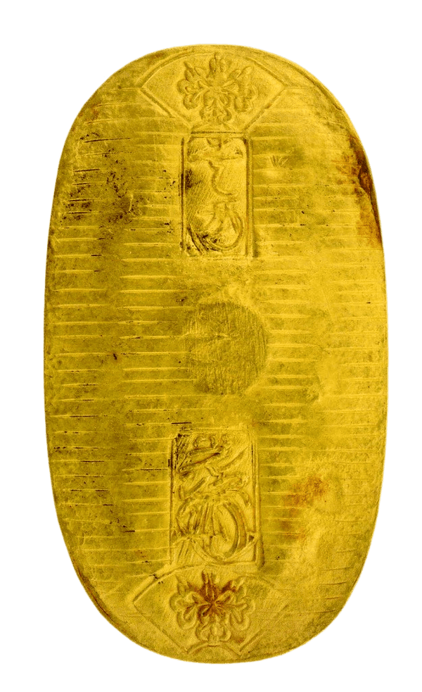 享保小判は正徳4年～元文元年(1714～1736)まで鋳造されました。  品位は金861 / 銀139 量目17.78g です。  偶然大吉小判  鑑定書・桐箱付き。