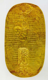 元文小判は元文元年～文政元年(1736～1818)まで鋳造されました。 背に真書体の文の字の刻印があり真文小判とも呼ばれています。 品位は金653 / 銀347 量目13.00g です。 鑑定書・桐箱付き。ヒビが有りますがとても良い色合いです。