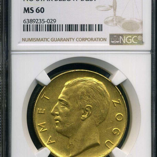 アルバニア 100フランガアリ金貨 1926年R NGC MS60 – 野崎コイン