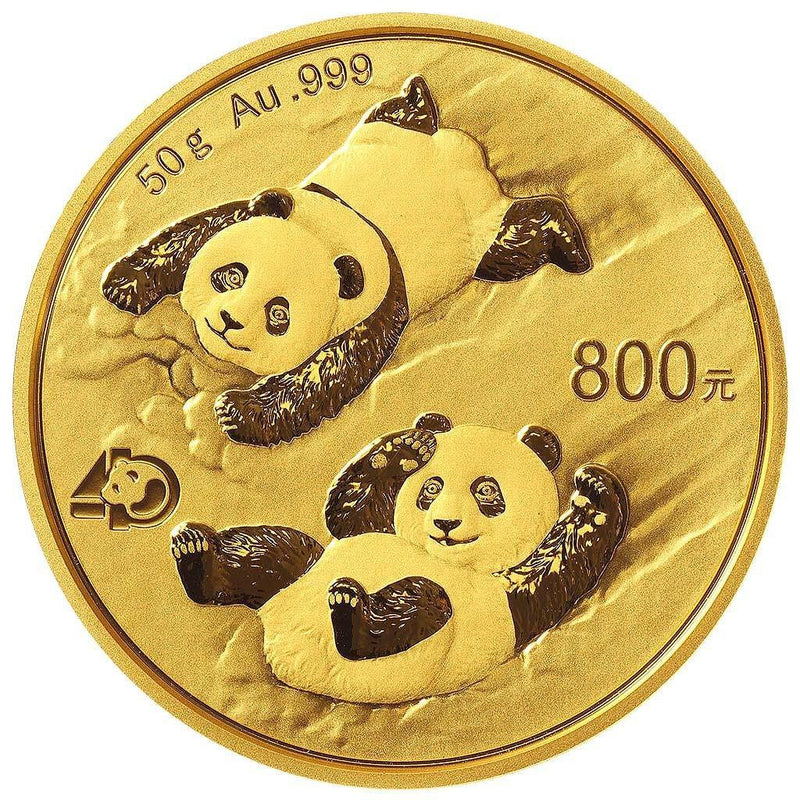 パンダコイン発行40周年記念金貨です。  純金50g/発行数30,000  ２０２２年発行  保証書・箱付き。