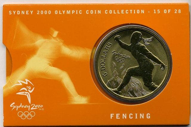 オーストラリア　シドニーオリンピック５ドル黄銅貨　フェンシング　 - 野崎コイン