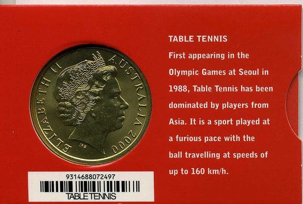 オーストラリア　シドニーオリンピック５ドル黄銅貨　卓球 - 野崎コイン