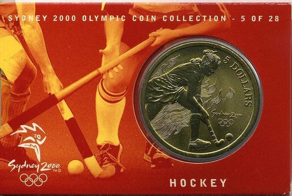 オーストラリア　シドニーオリンピック５ドル黄銅貨　ホッケー - 野崎コイン