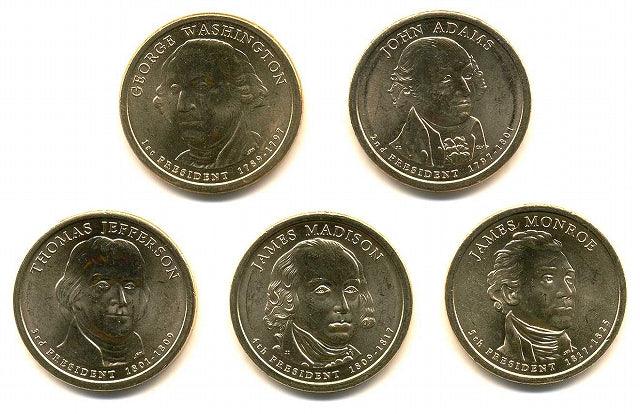 アメリカ大統領コインシリーズ　1ドル黄銅貨10種セット - 野崎コイン