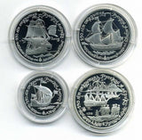 ロシア　帆船コイン4種セット　プラチナ・パラジウム・銀