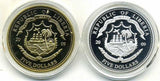 リベリア　5ドルカラーコイン　オバマ米大統領　2枚セット - 野崎コイン