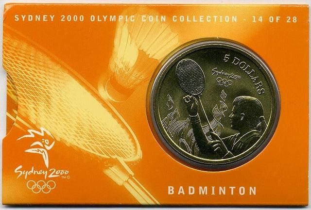 オーストラリア　シドニーオリンピック５ドル黄銅貨　バドミントン - 野崎コイン