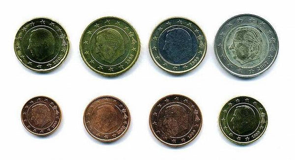 ベルギー　ユーロコイン８種セット - 野崎コイン