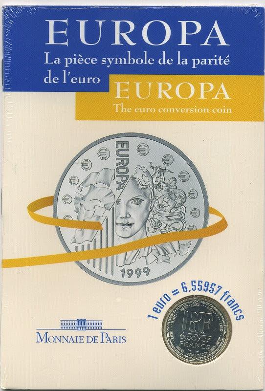 ヨーロッパ　６.５５９５７フラン（１ユーロ）銀貨　１９９９年 - 野崎コイン