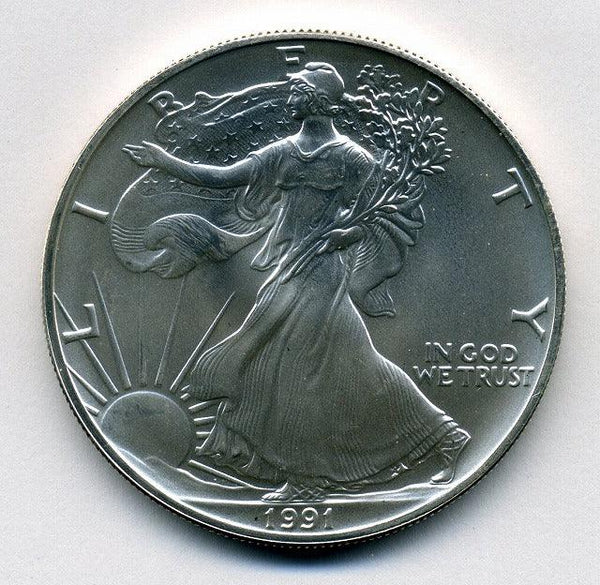 アメリカ　1ドル銀貨　イーグル　１９９１年 - 野崎コイン