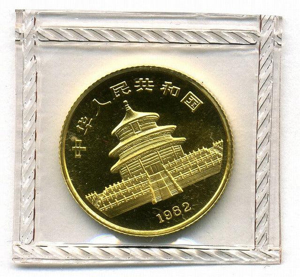 中国　パンダ金貨　１／１０オンス　１９８２年 - 野崎コイン