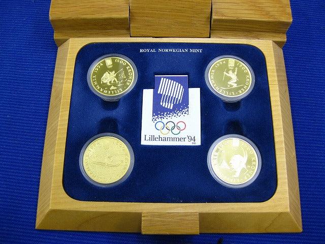 ノルウェー　リレハンメル冬季オリンピック金貨　１９９４年　４種セット - 野崎コイン