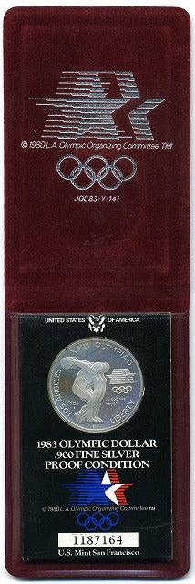 アメリカ　ロサンゼルスオリンピック　１ドル銀貨 - 野崎コイン